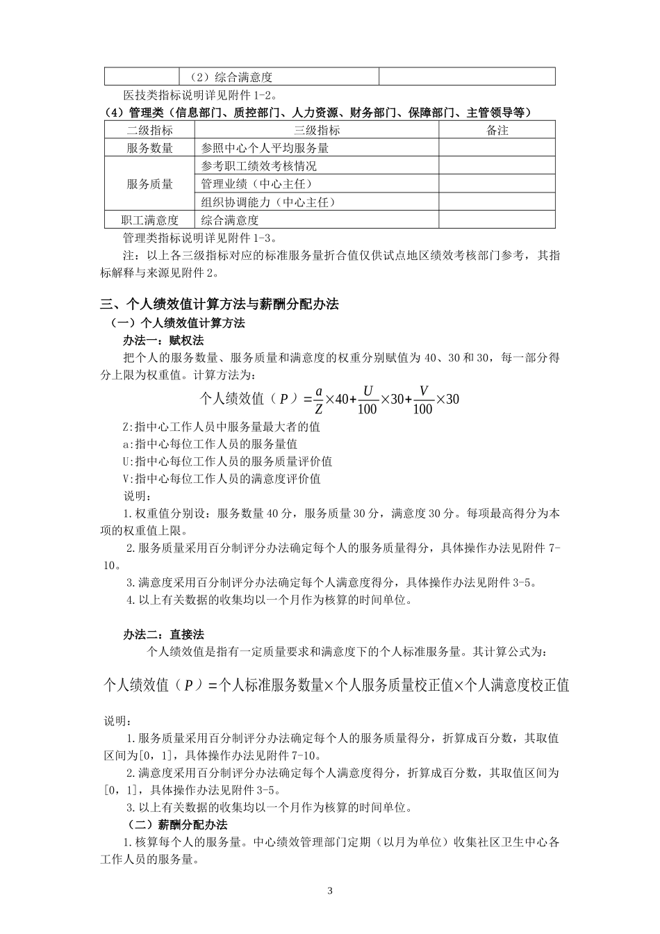 社区卫生服务绩效考核与人员分配参考办法_第3页