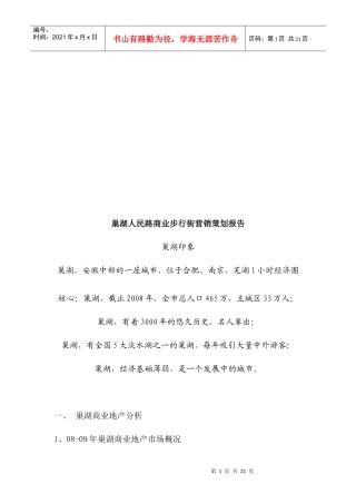 某商业步行街营销策划报告