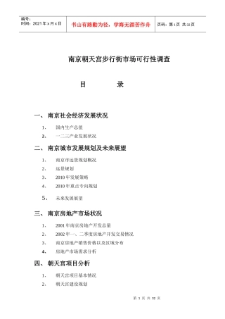 某某步行街市场可行性调查