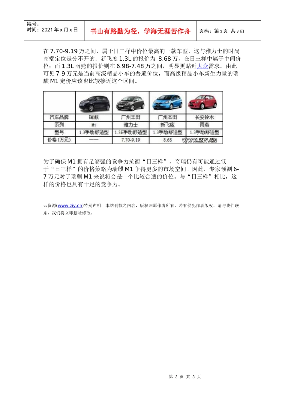 瑞麒M1价格大猜想_第3页