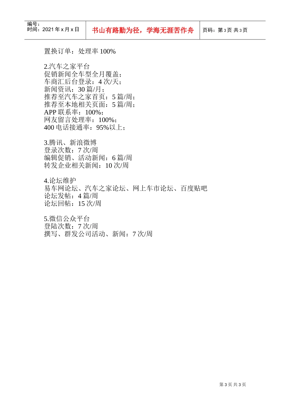 网络营销部岗位职责和规章制度(DOC4页)_第3页