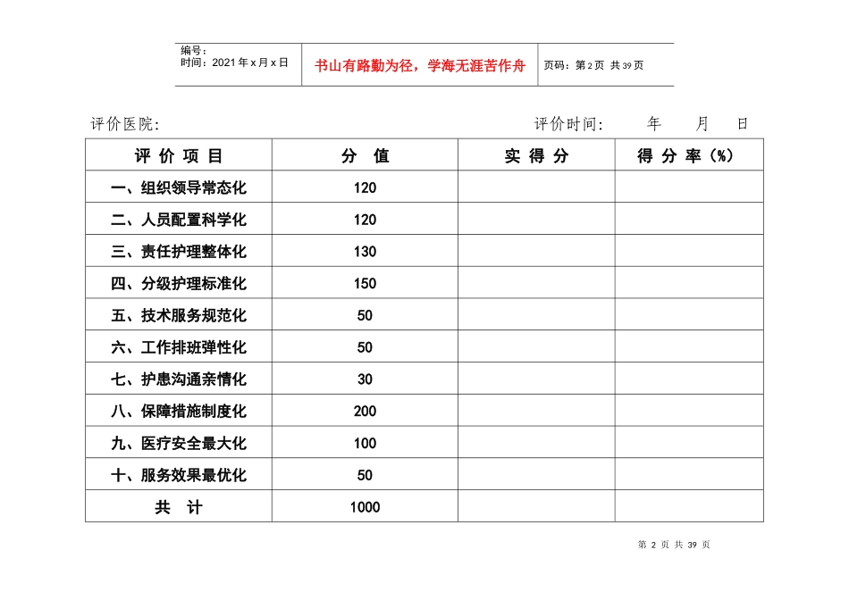 河南省优质护理服务“十化”评价标准(定稿)_第2页
