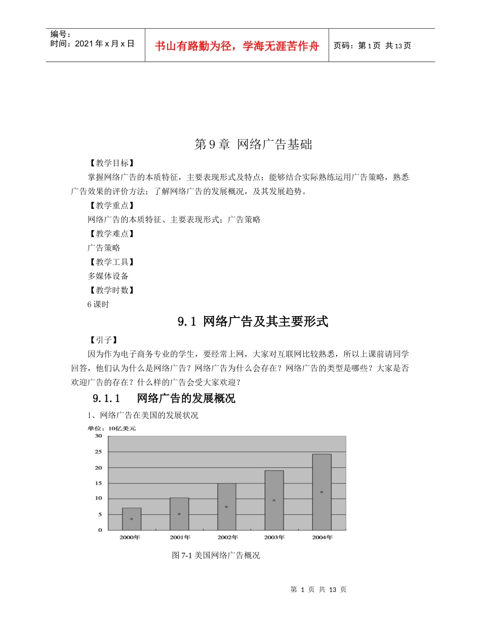 网络广告基础知识概述_第1页