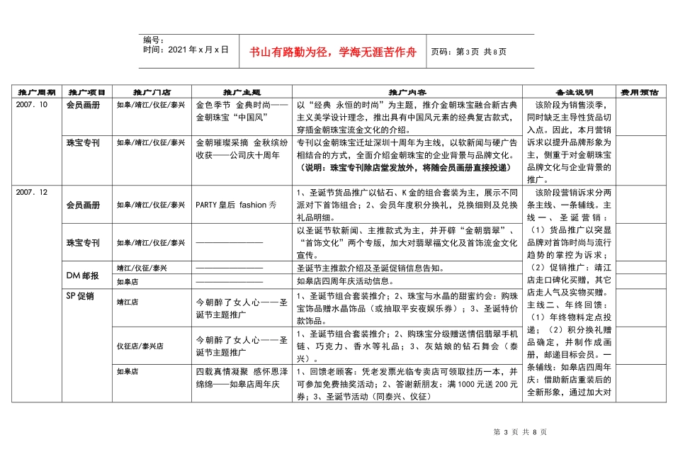 金朝珠宝公司年度营销推广策划案_第3页