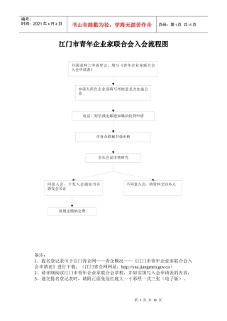 江门市青年企业家联合会入会流程图