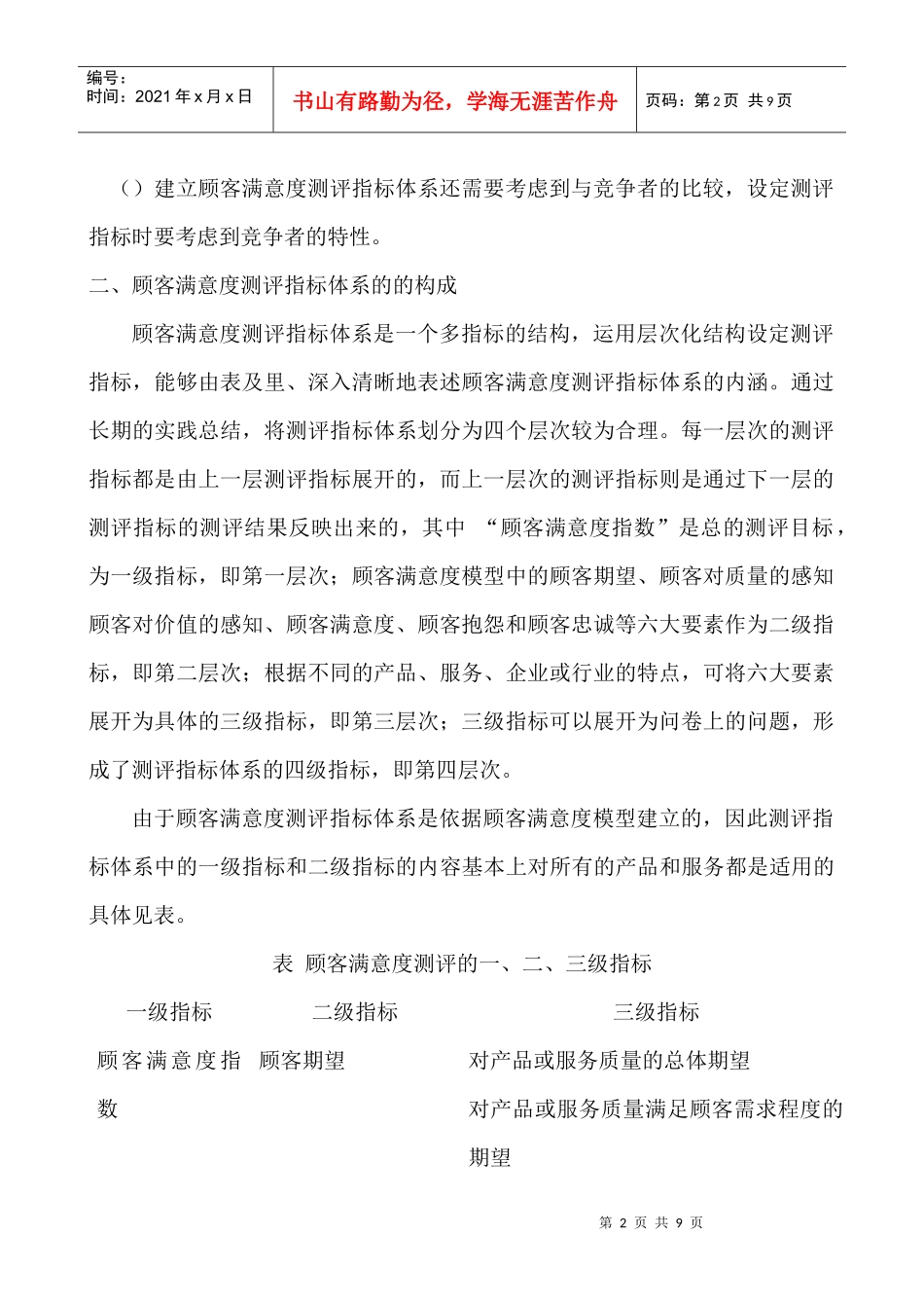 顾客满意度测评指标的设定_第2页