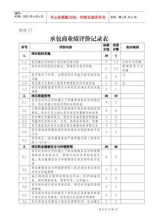 承包商业绩评价记录表