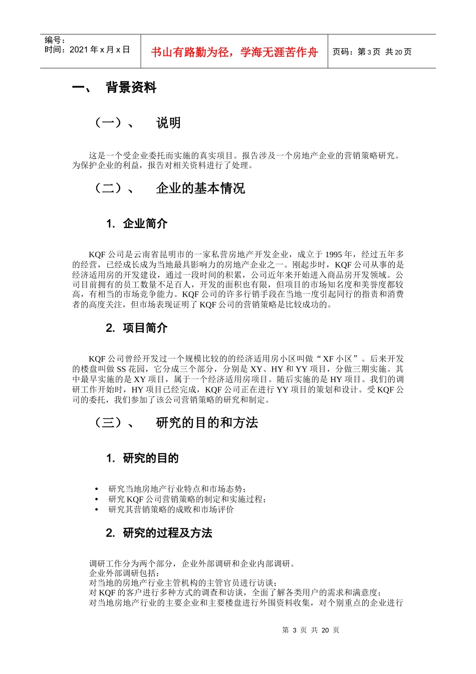 某企业市场营销策略报告_第3页