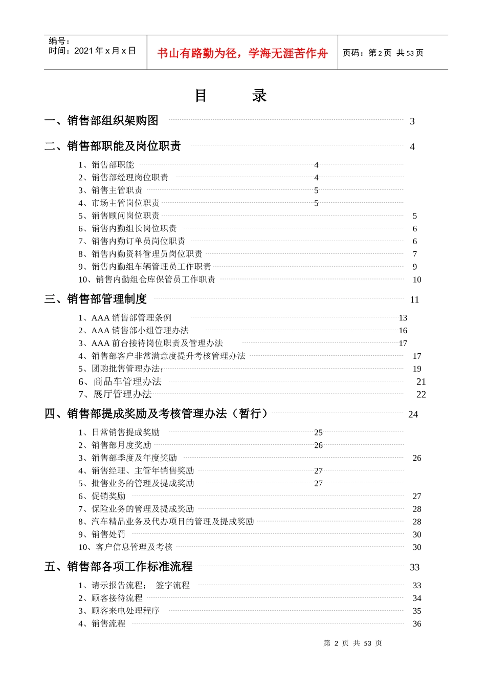 某汽车某汽车4S店销售部制度汇编_第2页