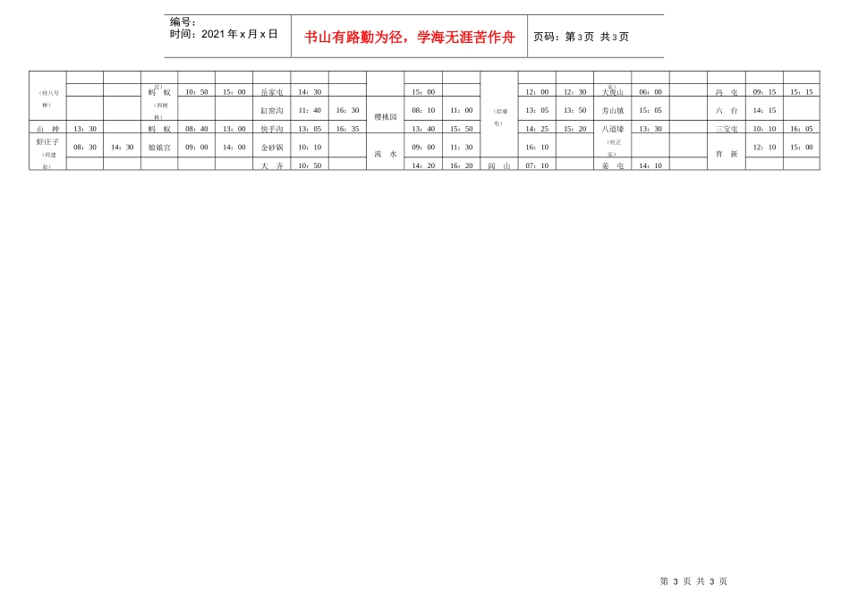 锦州汽车客运站发车时刻表（一）_第3页