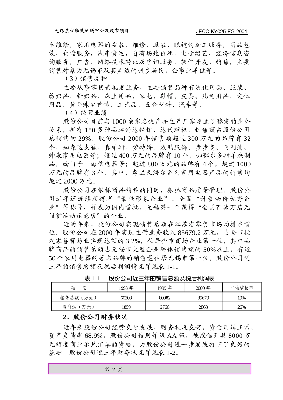 无锡东方物流配送中心及超市项目总论（推荐DOC81）_第2页