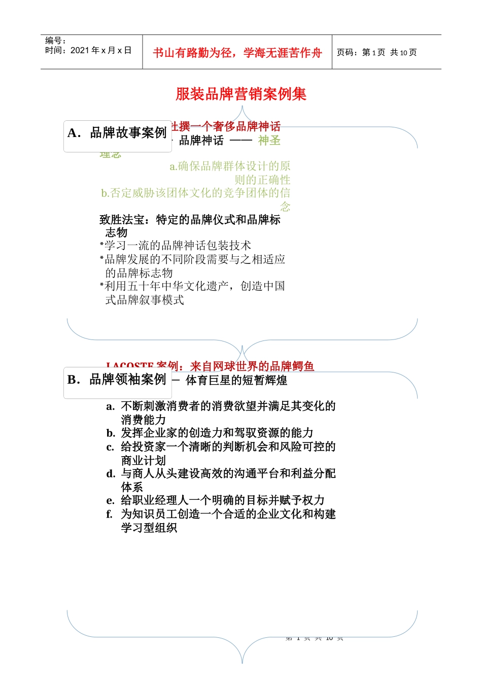 服装品牌营销案例(DOC9页)_第1页