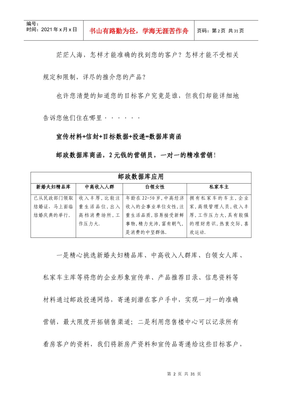 邮政服务中小企业：房产家装行业模板(客户版)_第2页