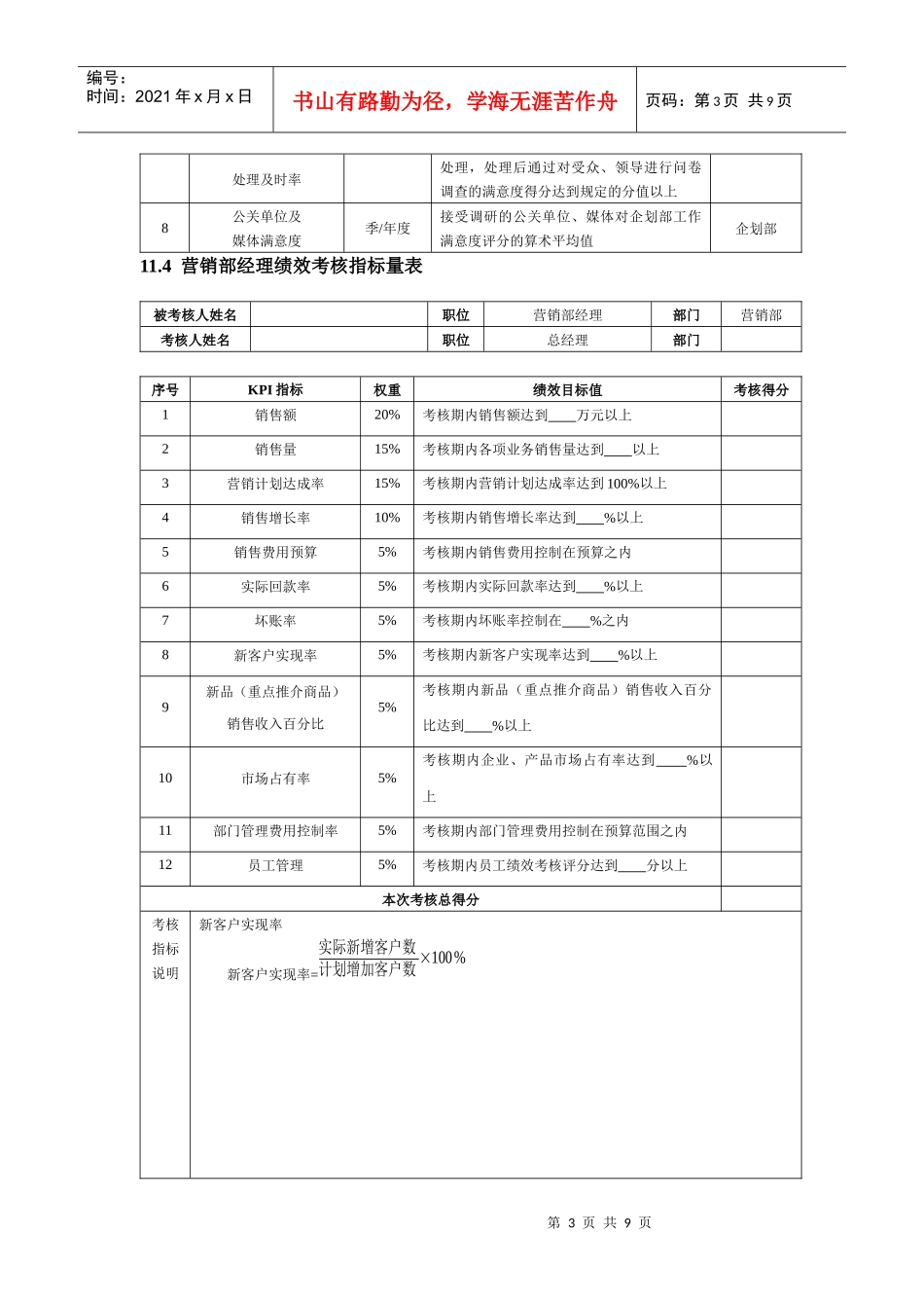 营销企划人员绩效考核_第3页