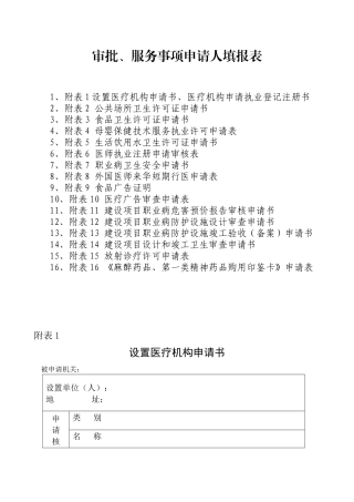 服务事项申请人填报表
