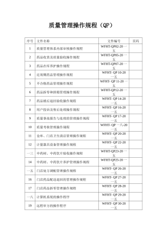 门店程序范本