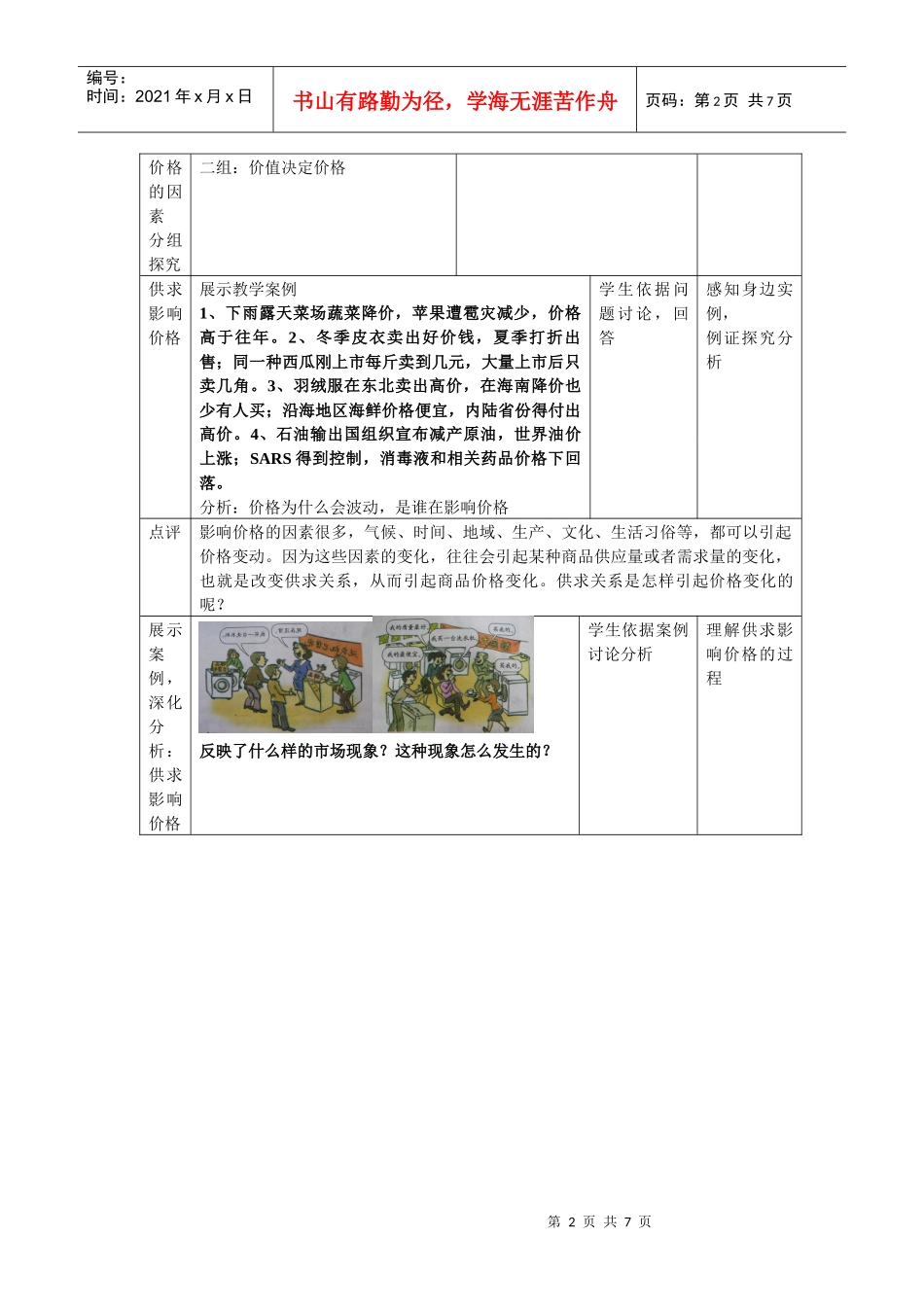 论影响价格的因素教学设计_第2页