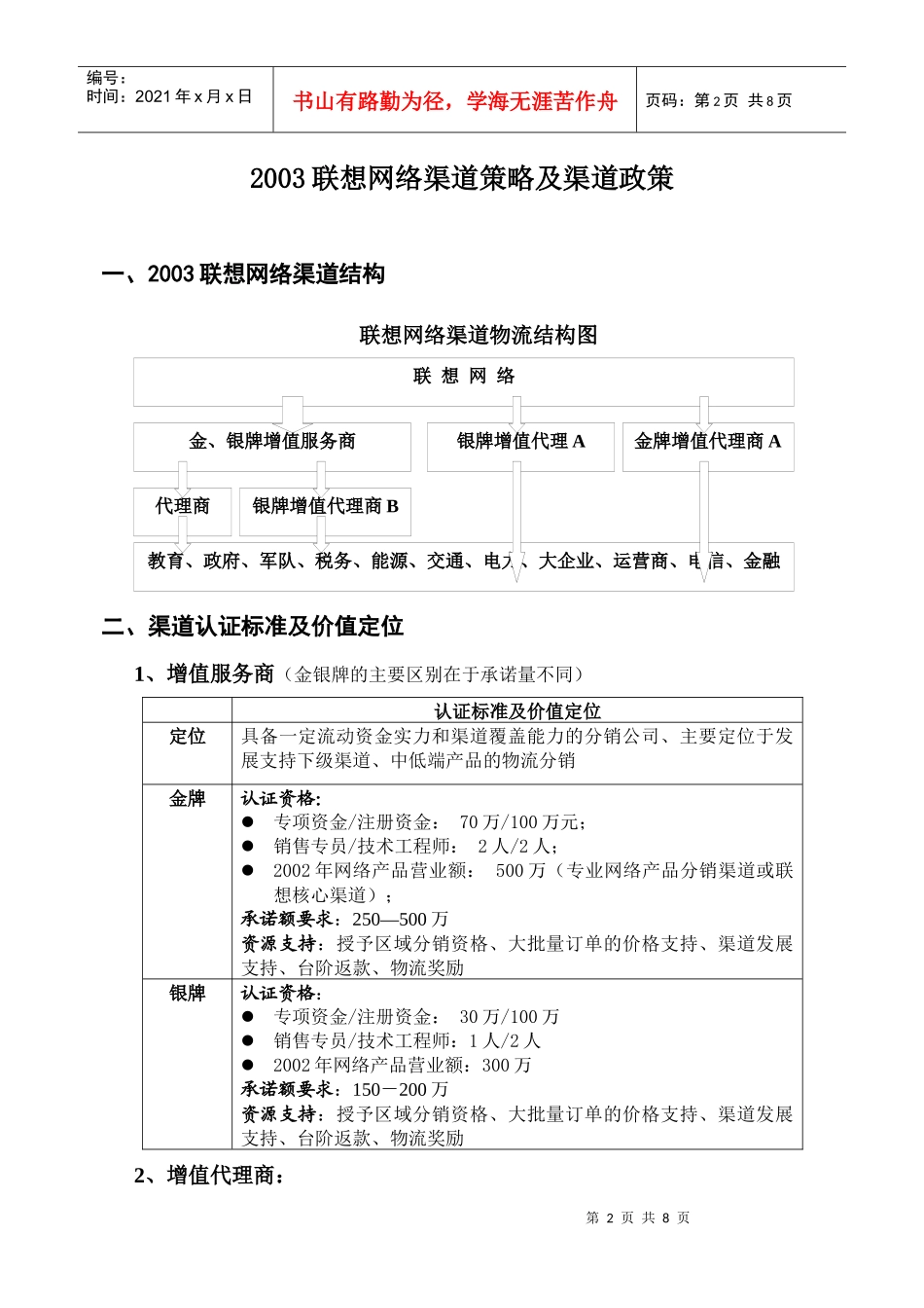 某年度联想网络渠道结构及渠道政策要点_第1页