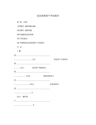 信息系统资产评估报告