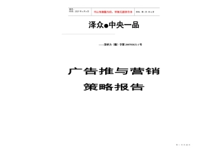 某地产公司广告推与营销策略报告