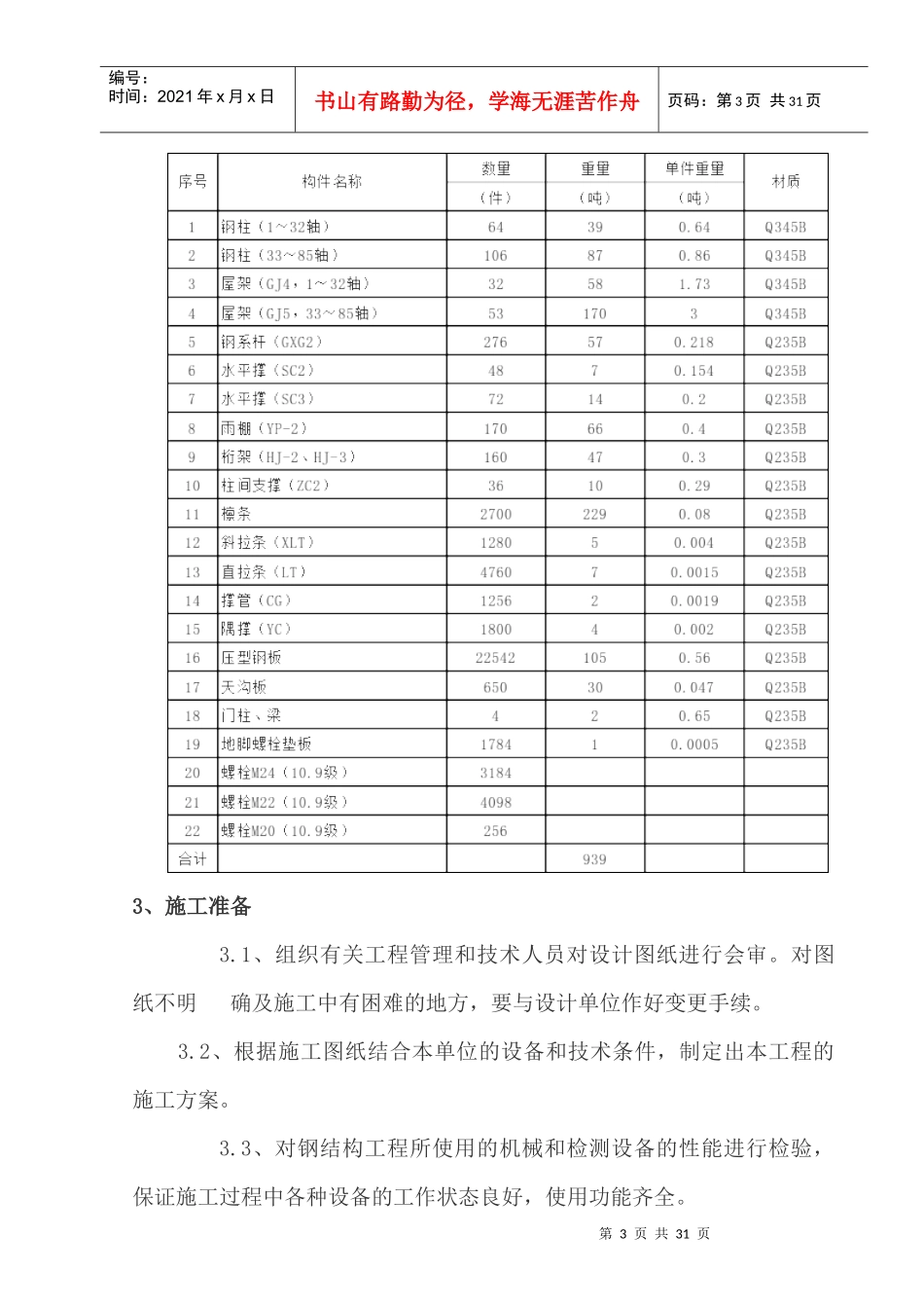 火车站台钢结构施工方案_第3页