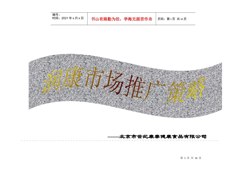 润康市场推广策略研究报告_第1页