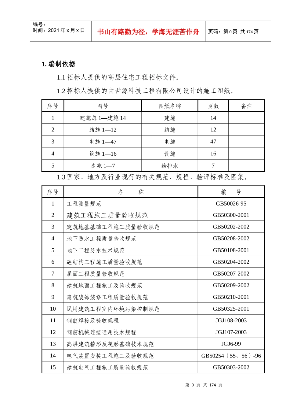 高层建筑劳务施工方案_第1页