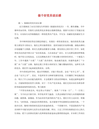 做个好党员读后感2 