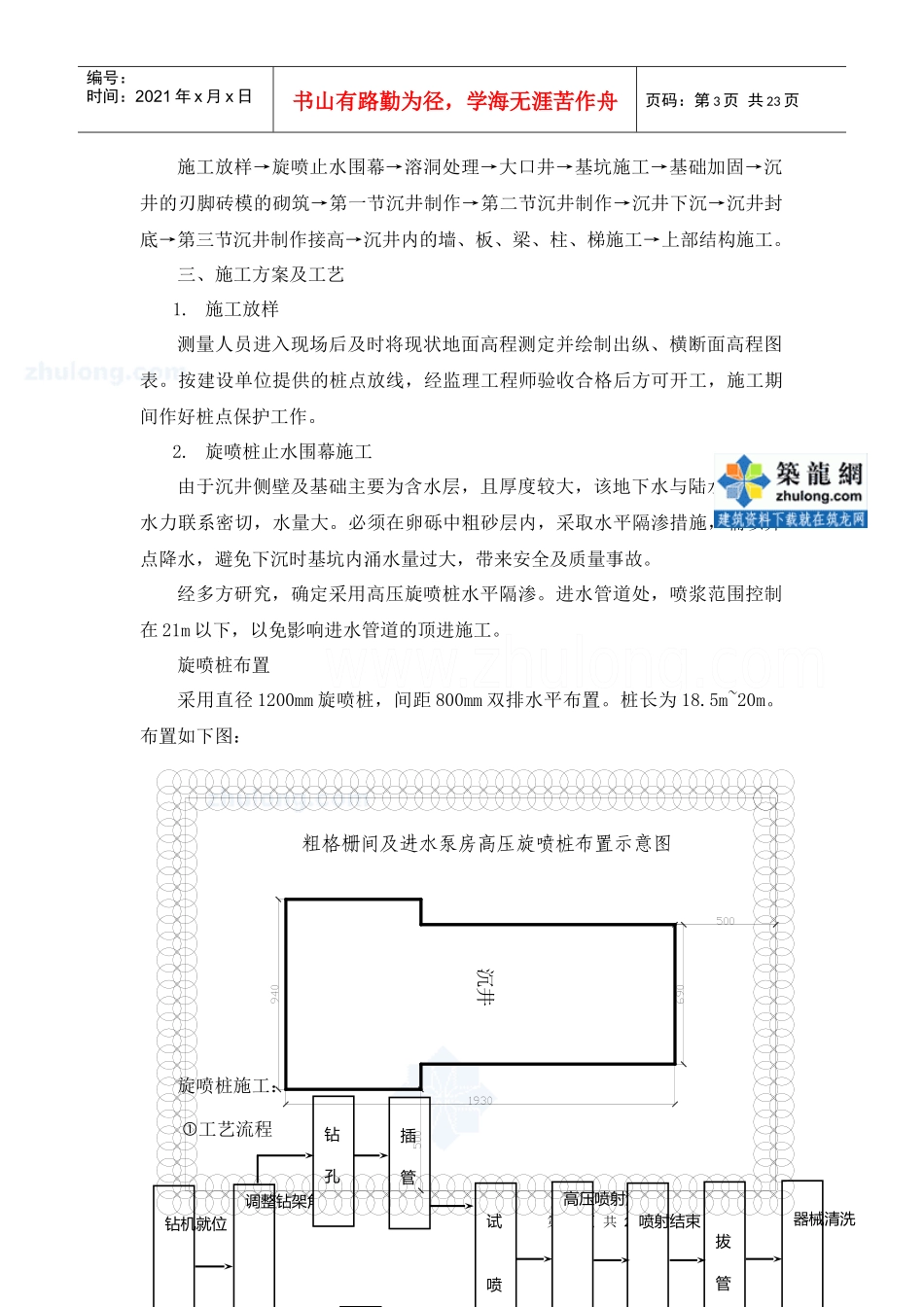粗格栅间及进水泵房施工方案_第3页