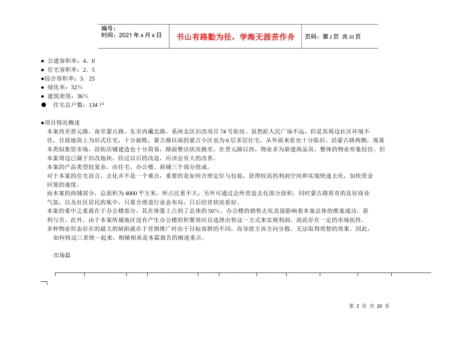 新龙广场前期营销策划报告(1)_第2页