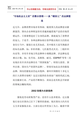 某某品牌整合营销方案