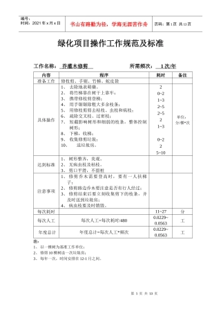 服务项目工作规范