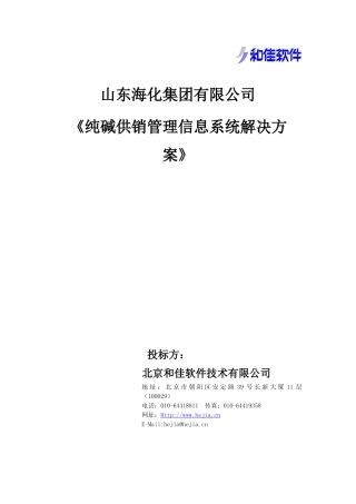 纯碱供销管理信息系统解决方案