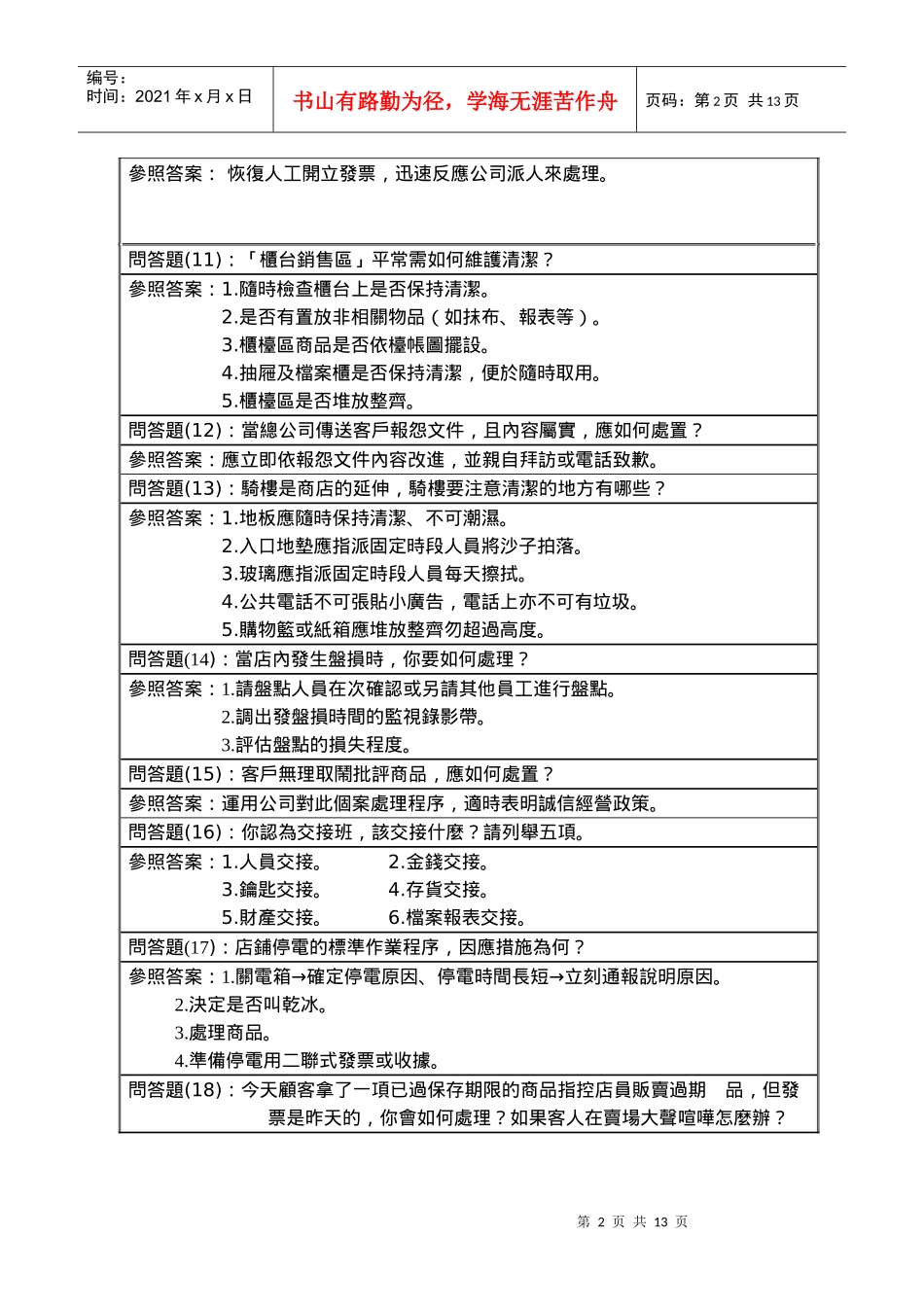门市服务丙级术科笔试题库90题_第2页