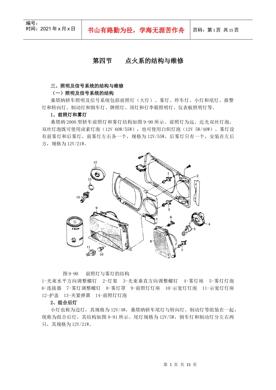 第四节点火系的结构与维修22(doc 14)_第1页