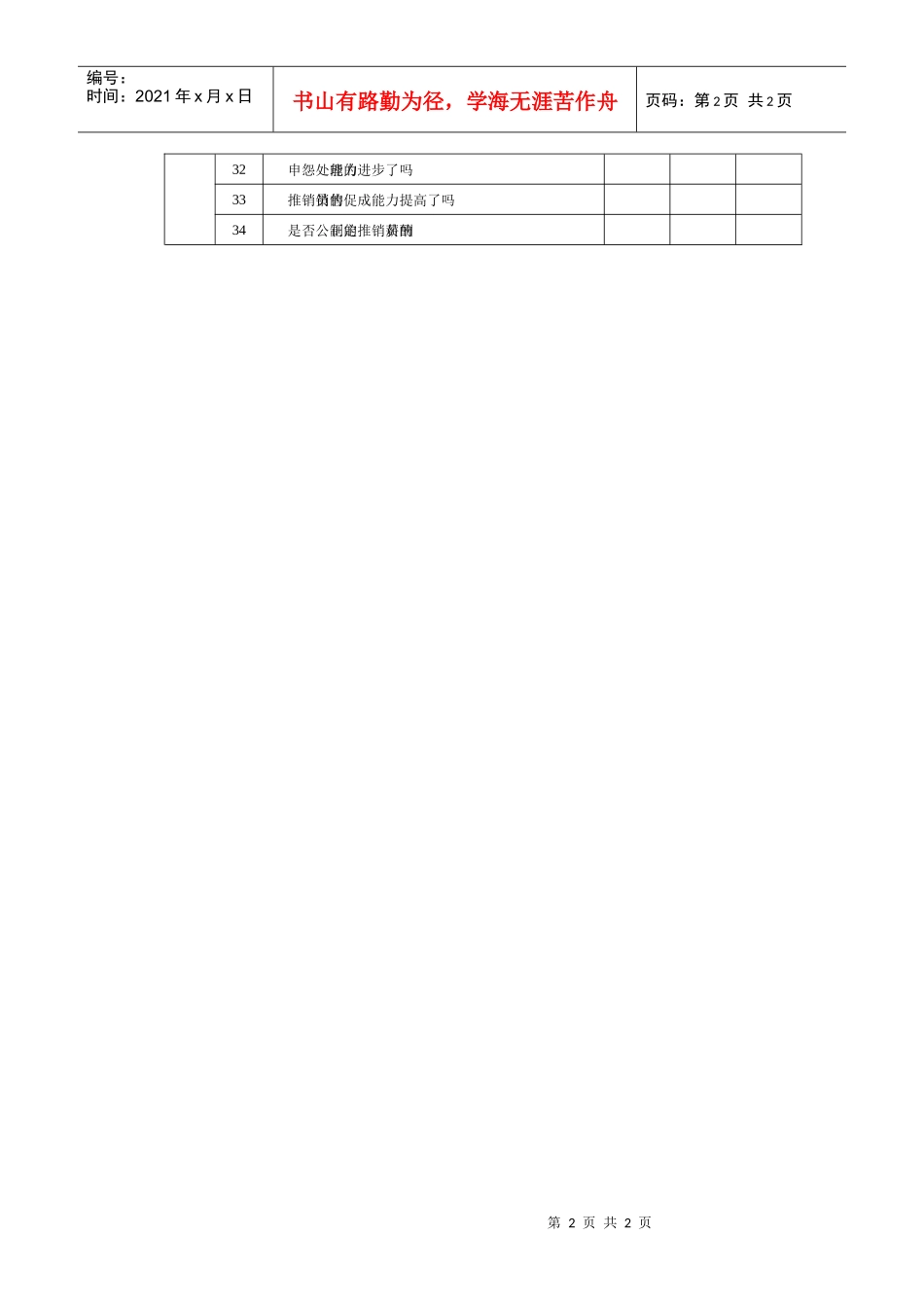 表107__销售经理自我检查表_第2页
