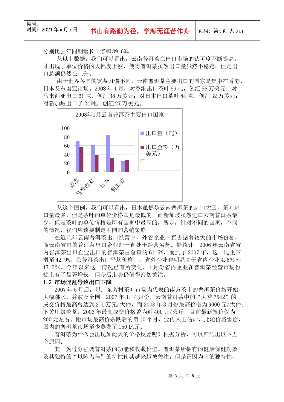 普洱茶产品市场营销调研报告样本_第3页