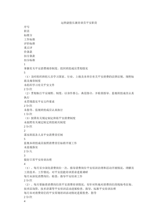 运行副ۥ值长兼培训员安全职责精选 