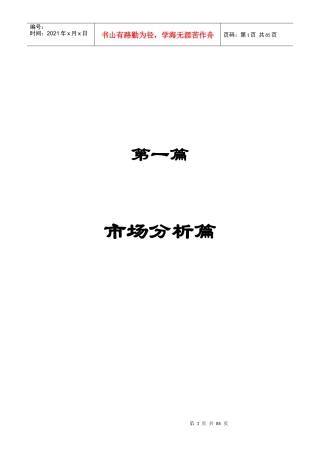 某某村市场分析---策划报告
