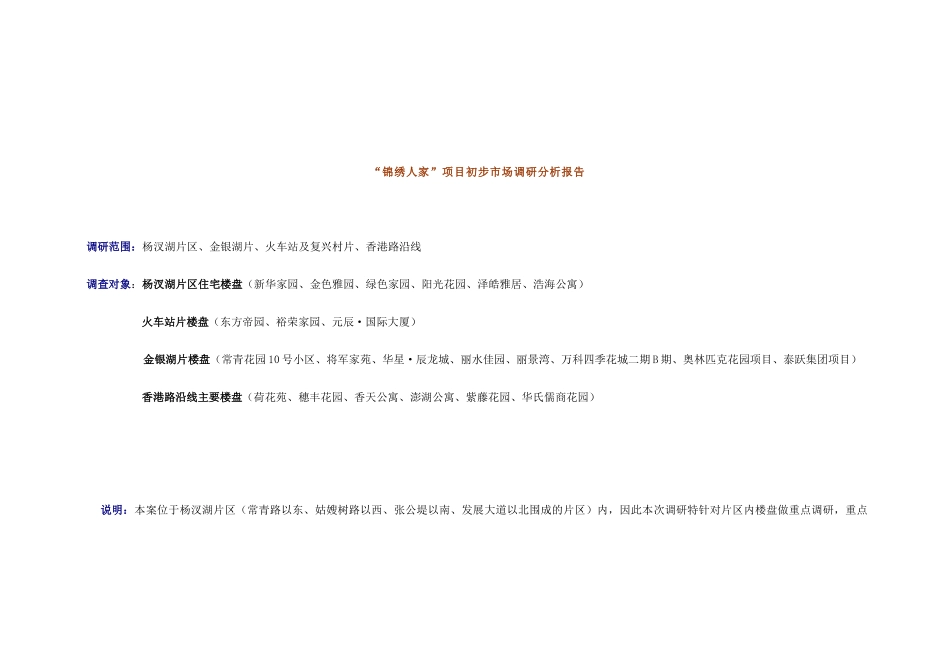 锦绣人家项目区域市场分析报告_第1页