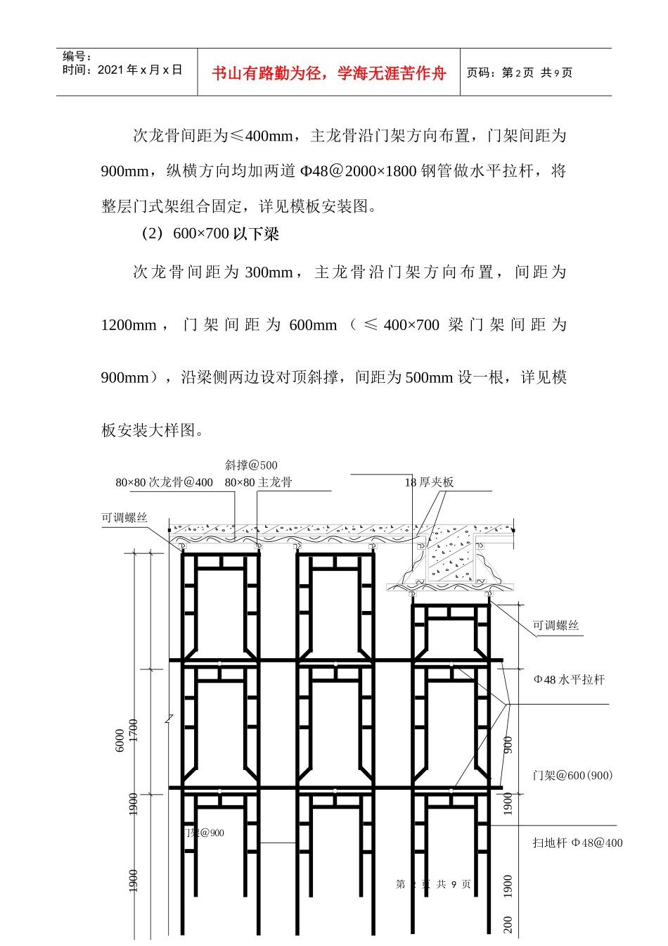 高支撑模板系统施工专题方案_第2页