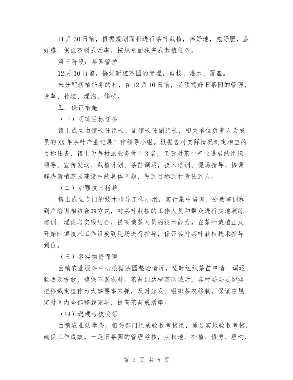 2024年茶叶产业发展工作方案与2024年街办森林火灾应急预案汇编_第2页