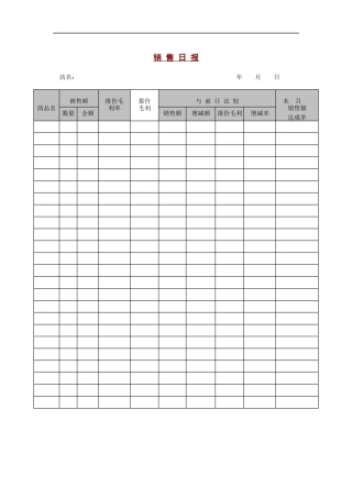 销售日报（DOC 1页）