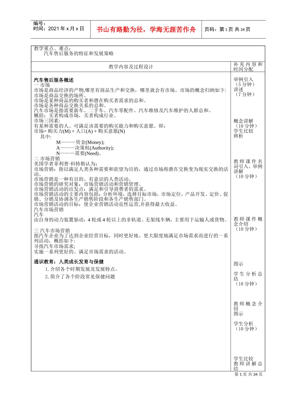 汽车营销教案(DOC40页)_第2页