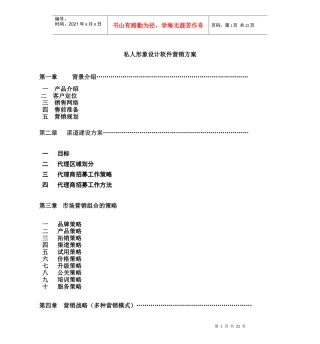 私人形象设计软件营销方案
