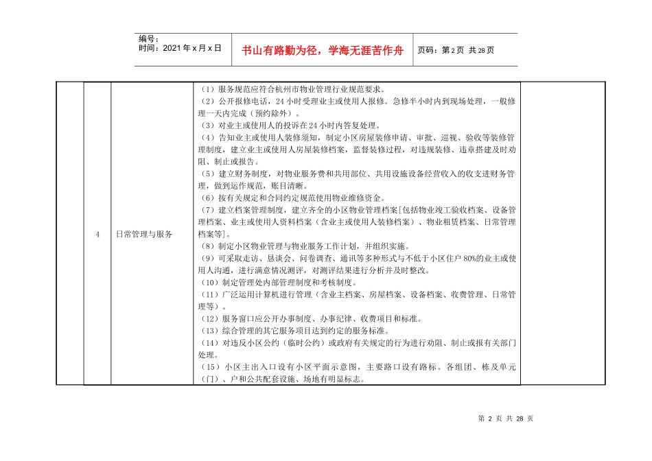杭州市普通住宅物业菜单式服务参考收费标准试行(doc24)(1)_第2页