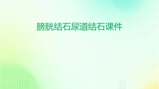 膀胱结石尿道结石课件