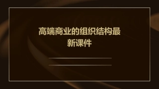 高端商业的组织结构最新课件