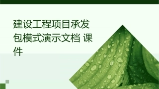 建设工程项目承发包模式演示文档课件