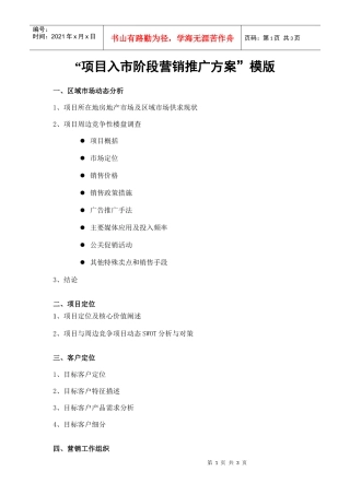 营销汇报-入市